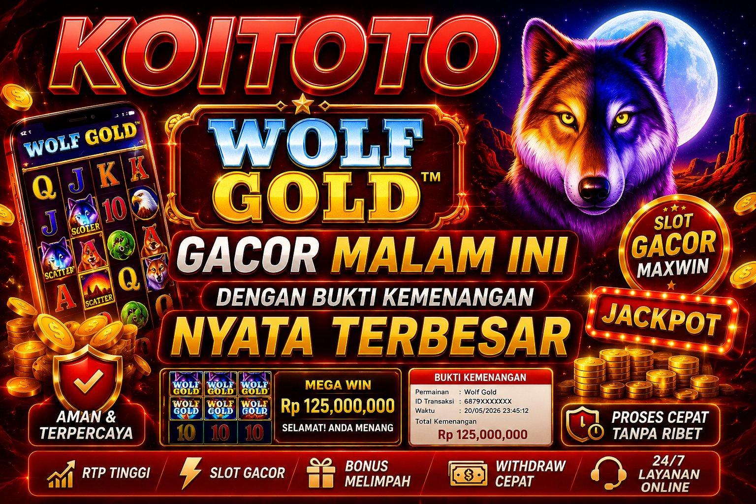 Wolf Gold Gacor Malam Ini dengan Bukti Kemenangan Nyata Terbesar
