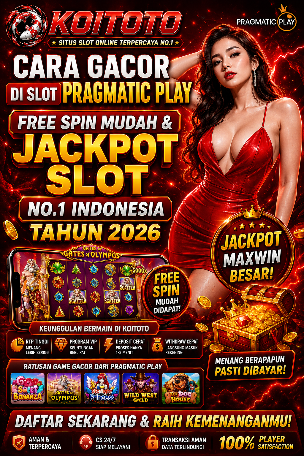 Cara Gacor di Slot Pragmatic Play – Free Spin Mudah & Jackpot Slot No.1 Indonesia Tahun 2026